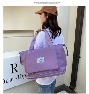 Grand sac de voyage pour femme impermeable violet sac de weekend fourre-tout bag