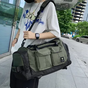 Large capacity travel duffel bag for men and women, outdoor sports fitness shoulder bag.