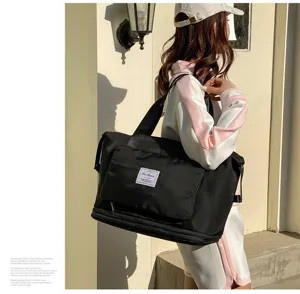 Grand sac de voyage imperméable et pliable léger bagage à main sac bandoulière sport