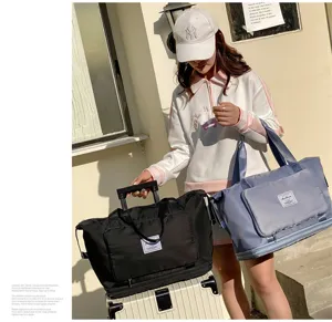 Grand sac de voyage imperméable pliable pour femme sac de voyage court cabine léger