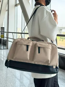 Large capacity travel duffel bag for men women weekend overnight bag with multi pockets casual
