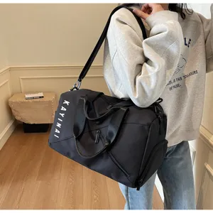 Large capacity waterproof travel duffel bag for women and men, lightweight fitness gym bag.