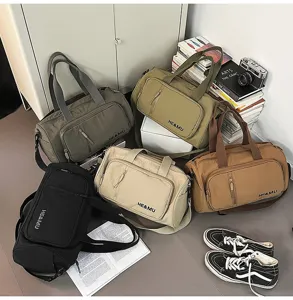Large capacity travel duffel bag sports fitness gym bag casual shoulder handbag for women