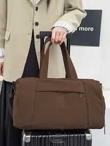 Sac de voyage marron grande capacité sac de sport portable pour voyage week-end et fitness
