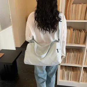 Casual canvas gym bag large capacity travel duffel shoulder bag for women daily use new