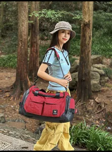 Outdoor multifunctional fitness duffel bag, large capacity travel bag with wet dry separation.