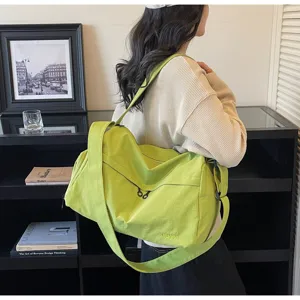 Grand sac de sport fitness voyage pour femme imperméable bagage fourre-tout vert