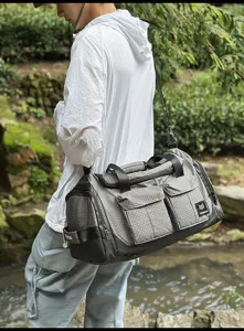 Outdoor multi-functional travel duffel bag with wet dry compartment, large capacity fitness gym bag.