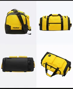 Yellow black sports duffel bag large capacity fitness gym travel bag waterproof outdoor