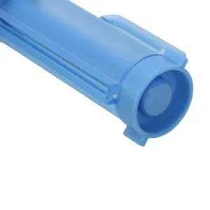 Dispenser di dentifricio in plastica blu accessorio domestico strumento vista principale.