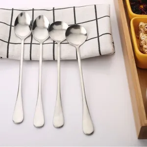 Stainless steel long handle spoon, creative coffee and dessert mixing spoon for daily office use.