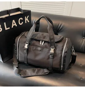 Waterproof travel duffel bag for women, lightweight gym sports bag with dry wet separation.