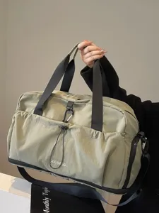 Large capacity travel duffel bag waterproof gym handbag lightweight expandable luggage for women