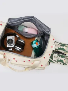 Cute travel duffel bag large capacity storage bag lightweight shoulder weekender bag