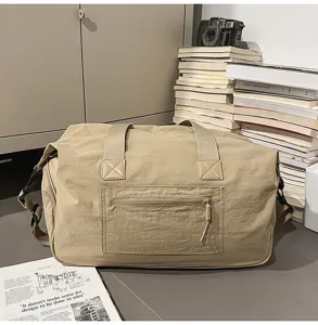 Large capacity casual canvas duffel bag waterproof travel shoulder bag for daily students