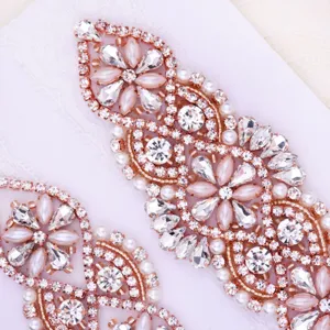 Giarrettiera sposa perla strass oro rosa pizzo accessorio matrimonio cristallo lucido