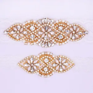 Set giarrettiera sposa in pizzo con strass perle, anello gamba matrimonio luminoso.