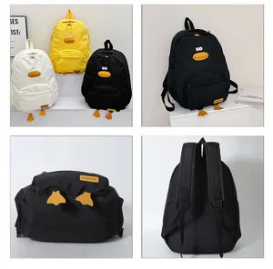 Zaino casual con motivo di anatra carina per donne e studenti, borsa scolastica.