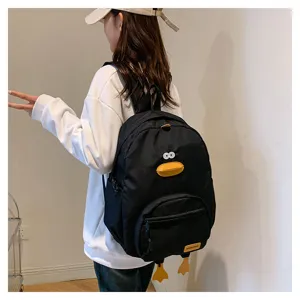 Zaino carino con papera dei cartoni animati per ragazze e studenti, borsa casual.