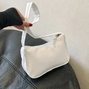 Minimalistische PU Leder Achseltasche Für Damen Unifarbene Casual Hobo Tasche Modische Umhängetasche Handtasche