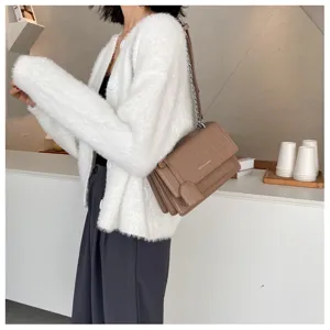 Women stylish crocodile pattern shoulder crossbody bag with chain strap fashion casual handbag