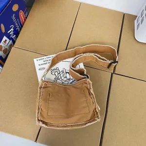 Sac bandoulière en toile style japonais rétro pour femmes sac porté épaule décontracté