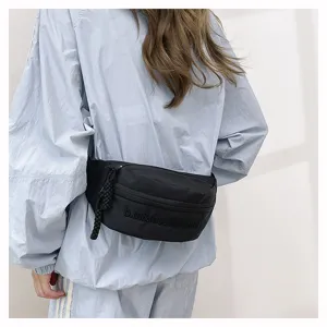 Street fashion solid color chest bag casual couple letter crossbody waist bag chic new.