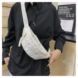 Street fashion solid color chest bag trendy casual waist bag cross-body bag for couple