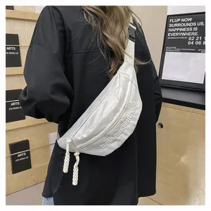 Streetwear solid color chest bag, fashion casual crossbody bag for men and women, stylish.
