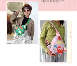 Kids cartoon dinosaur chest bag cute toddler crossbody coin purse travel backpack details