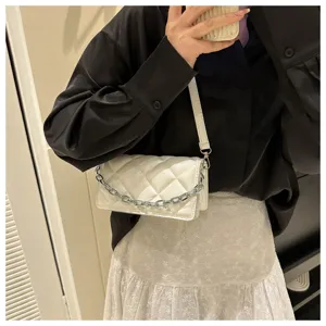 Women quilted chain crossbody bag stylish shoulder handbag casual underarm bag daily use