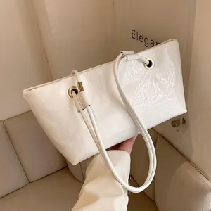 White patent leather shoulder bag elegant gloss underarm tote bag for women daily commute