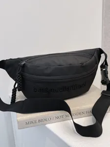 Street trend solid color chest bag spring new fashion casual waist bag for men and women.