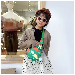 Cute cartoon dinosaur chest bag for kids, lovely crossbody bag for boys and girls daily travel.