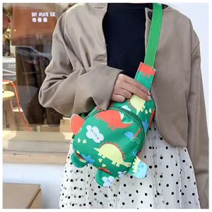 Children's cute cartoon dinosaur crossbody chest bag for boys and girls, perfect for daily outings.
