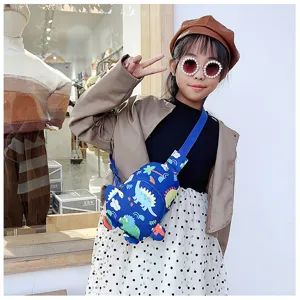 Kids cute dinosaur crossbody bag casual children chest bag lightweight daypack for boys and girls