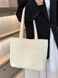 Large capacity corduroy tote bag for women fashion casual shoulder bag daily handbag