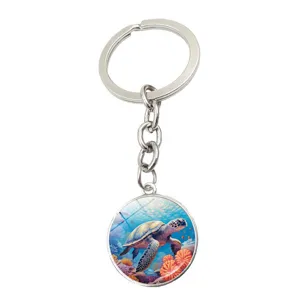 Turtle keychain bag pendant time gemstone ocean marine life jewelry accessory gift item