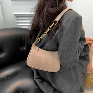 Borsa a Tracolla Donna Stampa Coccodrillo Borsa Sottoascellare Pelle PU Elegante 2024