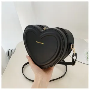 Black heart shaped crossbody bag stylish cute shoulder purse for women fashion daily wear