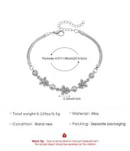 Alloy Schneeflocke Charm Armband Detail Parameter Spezifikation