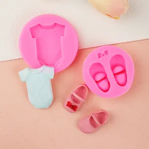 Silikon Baby Strampler und Schuhe Form Set für Fondant Kuchen Dekoration Backen.