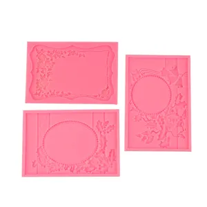 Silikonform 3D Retro Fotorahmen Blumen DIY Kuchen Backen Fondant Harz Handwerk Werkzeug Neu