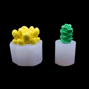 Stampo in silicone per pianta succulente 3D per decorazione torta, candela profumata e gesso.