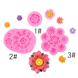 Molde de Silicona Flor de Rosa Decoración de Pasteles Fondant Molde de Repostería Bricolage Resina Yeso Chocolate