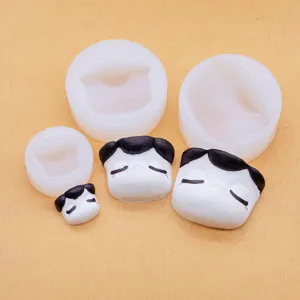 Silicone face mold for DIY clay and resin doll making, cute closed-eyes doll parts tool.