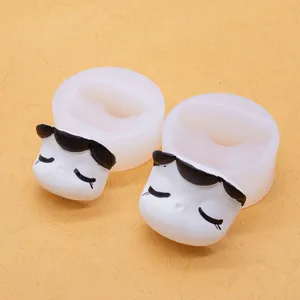 Silicone face mold for polymer clay, UV resin doll making tools, cute sleeping doll face part.