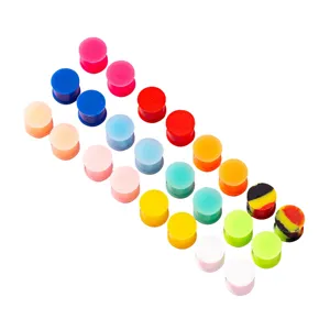 Colorful solid silicone ear plugs tunnels body piercing jewelry stretchers detail view set.