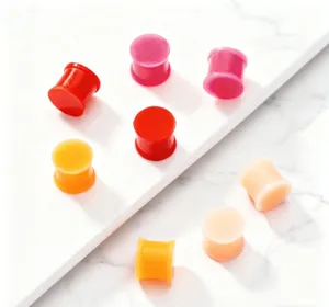 Colorful solid silicone ear plugs body piercing jewelry ear tunnels stretching kit pairs