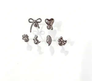 Set piercing labret in titanio forme carine fiocco cuore gioielli per il corpo